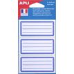 3270241119800-Apli Agipa - 24 Étiquettes scolaires cadre et lignes bleus - 34 x 75 mm - réf 111980--0