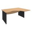 3253310106628-Bureau compact à droite DUAL - L160 cm - Pieds Anthracite - plateau imitation Hêtre (Pieds de renfort ou caisson bout de bureau obligat-P_400009045_1-0