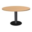 Table de réunion ronde - diam 100 cm - pieds tulipe anthracite - plateau imitation hêtre