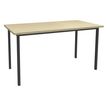 Table de réunion Rectangulaire - 160 x 80 cm - Pieds carrés anthracite - imitation érable