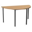 3253310129849-Table de réunion Demi-lune - 120 x 60 cm - Pieds carrés anthracite - imitation hêtre--0