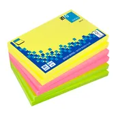 Global Notes - Pack de 6 Blocs - Notes adhésives 80 feuilles - 75 x 125 mm - couleurs assorties