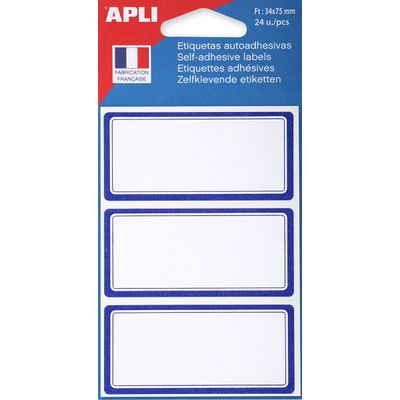 3270241119510-Apli Agipa - 24 Étiquettes scolaires cadre bleu - 34 x 75 mm - réf 111951--0