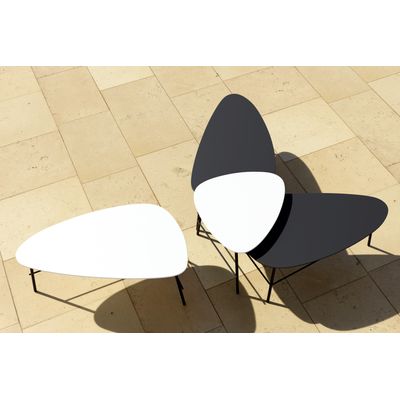 3660141226263-Table basse LAZY - L93 x P50 x H40 cm - pieds acier noir - plateau noir--1