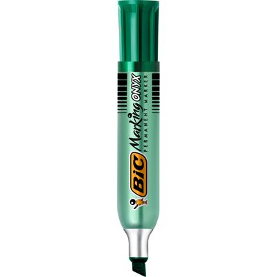 3086121481024-BIC ONYX 1481 - Marqueur permanent - pointe biseau - vert--0