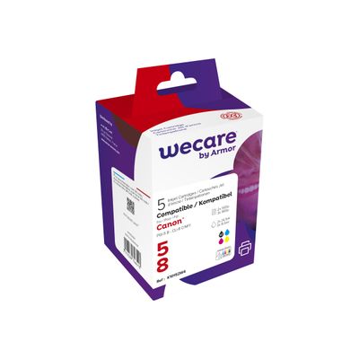 3112539746513-Cartouche compatible Canon CLI-8/PGI-5 - pack de 5 - noir x2, cyan, magenta, jaune - Wecare-Angle gauche-0